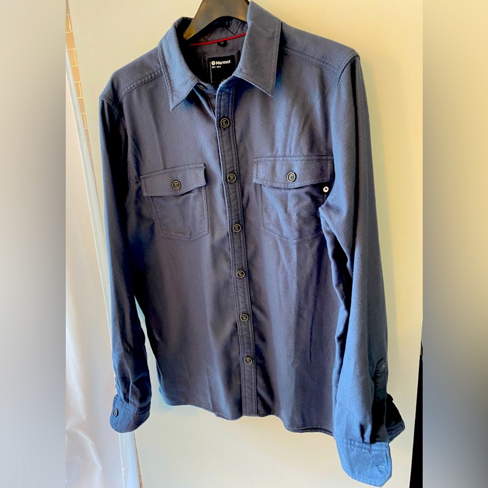 Marmot Flannel Movatn Shirt Heavyweight Large Steel Onyx SOLD OUT